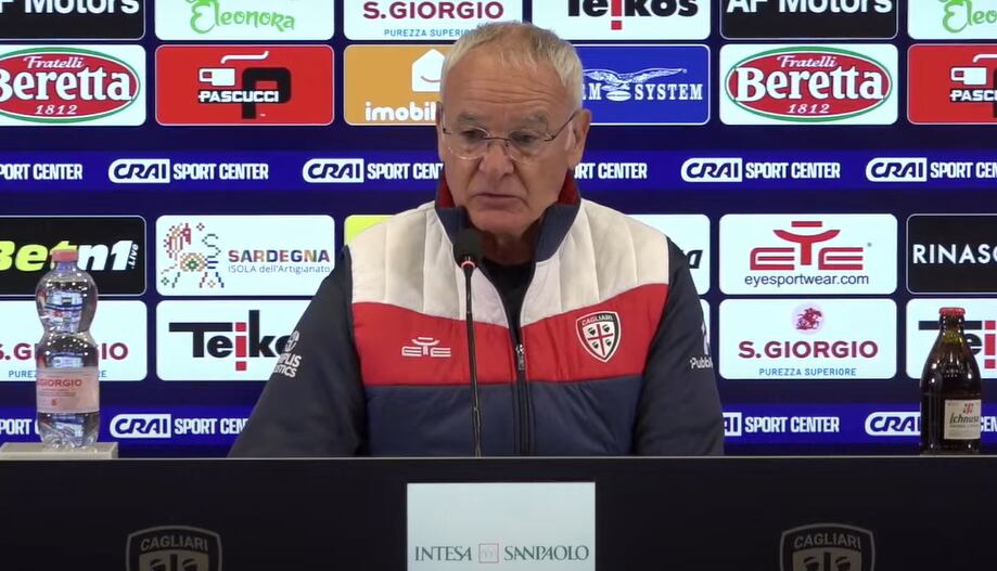 Claudio Ranieri, entrenador del Cagliari / Foto: Captura de pantalla rueda de prensa
