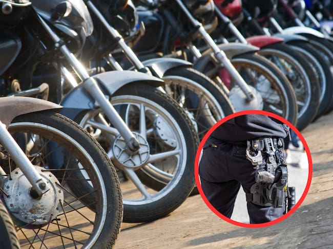 Motos parqueadas y policia (Getty Images)