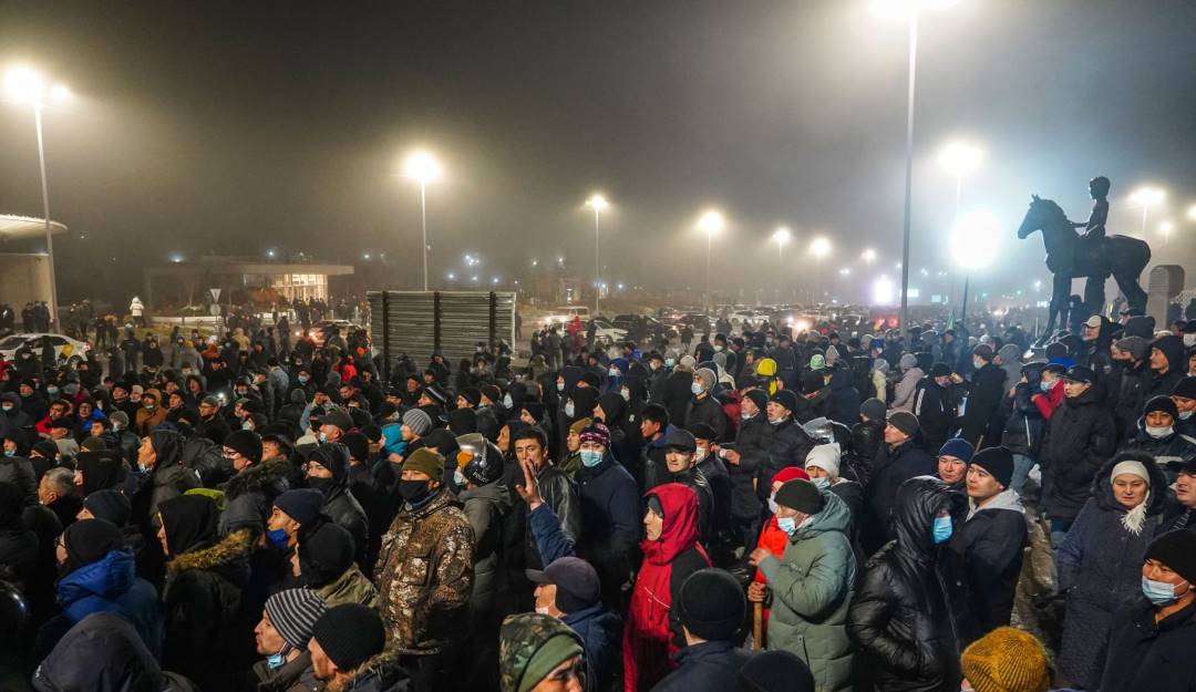 Manifestaciones en Kazajistán.     Foto: Getty 