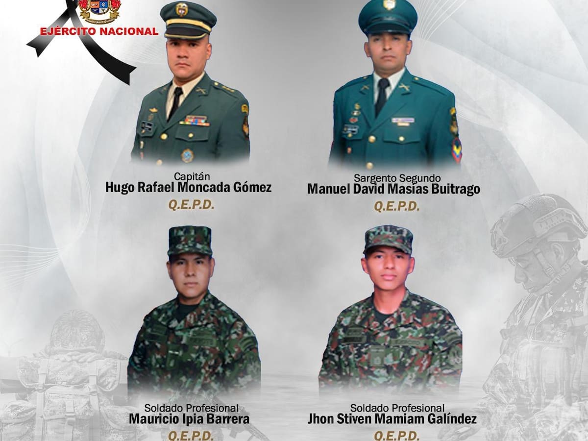Cuatro soldados murieron cuando descendían de un helicóptero en Cáceres, Antioquia