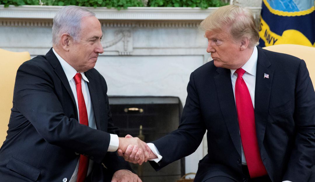 El presidente estadounidense, Donald trump y el primer ministro israelí, Benjamin Netanyahu 