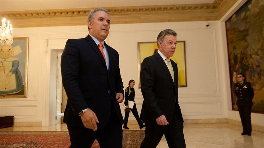 Juan Manuel Santos reconoció los cambios de posturas que ha tenido Iván Duque frente a los acuerdos. Foto: Colprensa