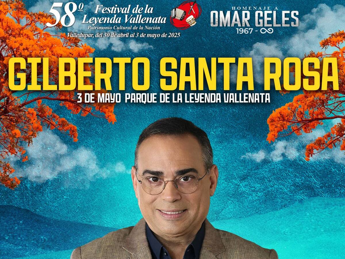 Gilberto Santa Rosa llenará de salsa el Festival de la Leyenda Vallenata 2025