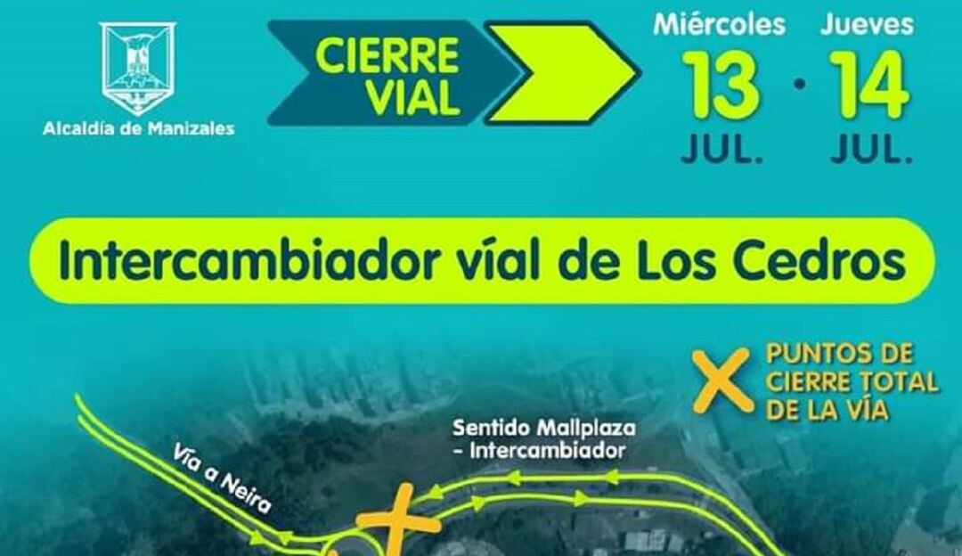 Cierres viales en Manizales