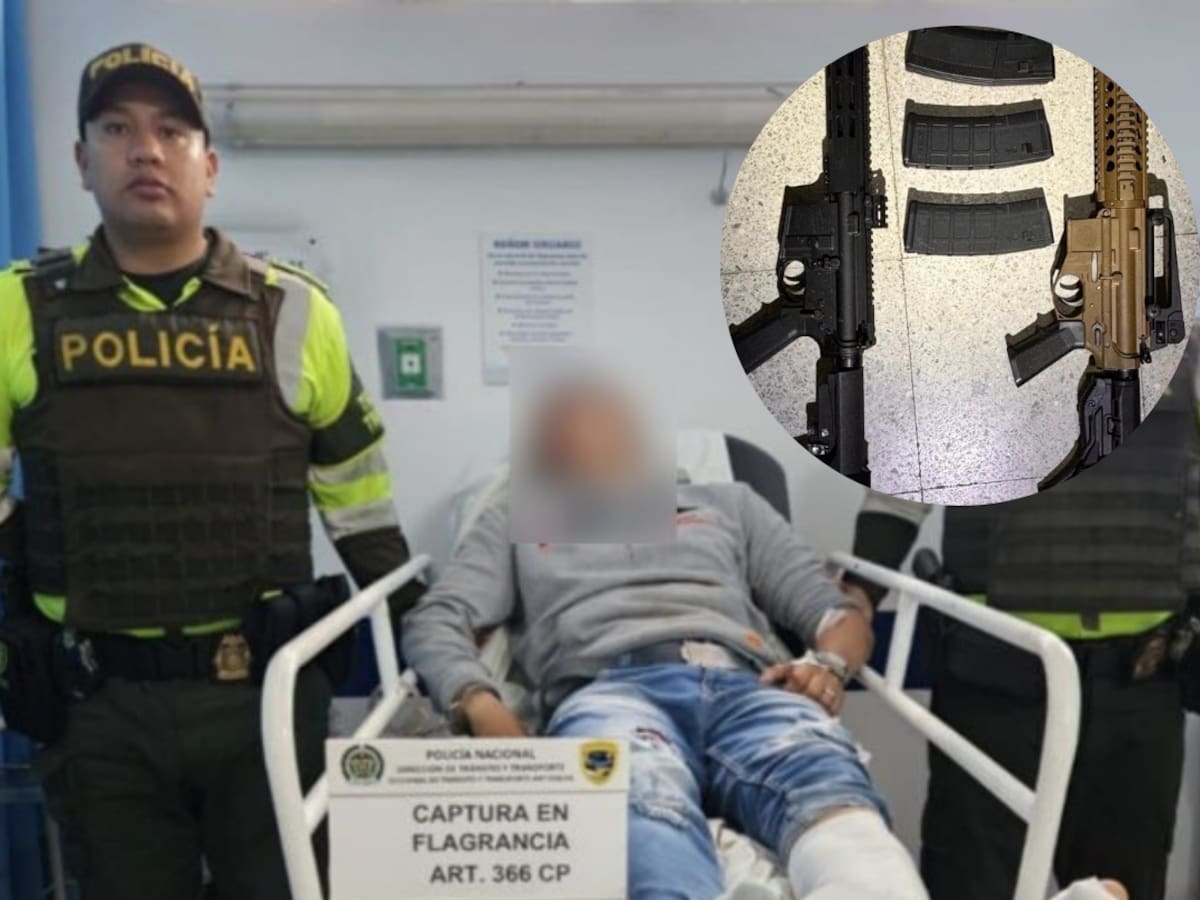 Policía auxilió a un motociclista accidentado y terminó capturándolo por transportar dos fusiles