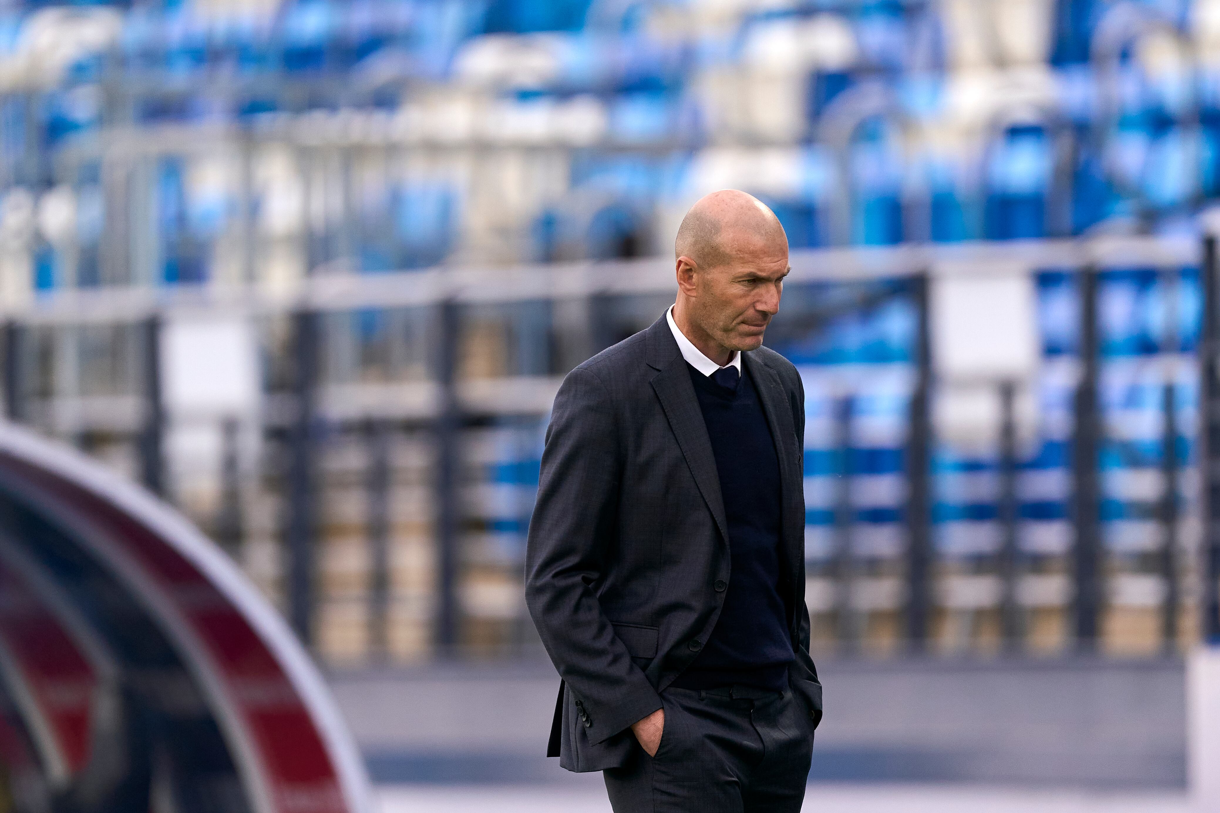 Zinedine Zidane como director técnico del Real Madrid. (Photo by Diego Souto/Quality Sport Images/Getty Images)