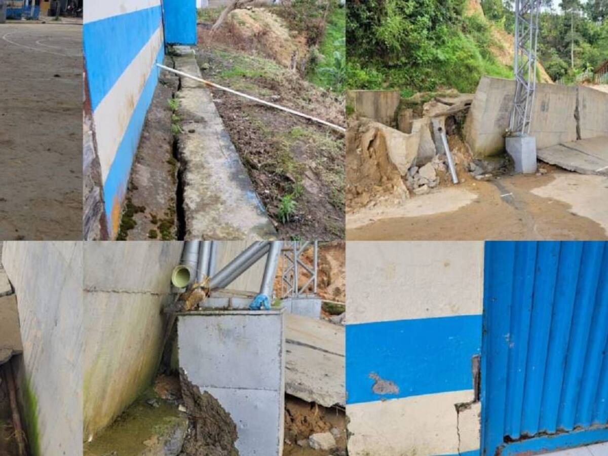 Sede de un colegio de Nátaga a punto de desplomarse