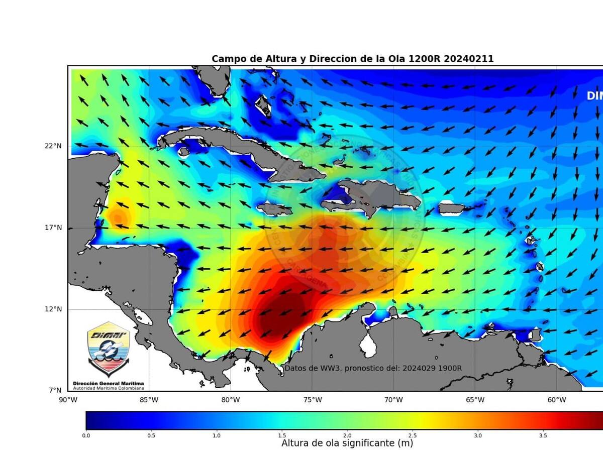 Fuertes vientos en el Caribe pronostica Dimar en las próximas 48 horas