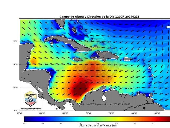 Fuertes vientos en el Caribe pronostica Dimar en las próximas 48 horas