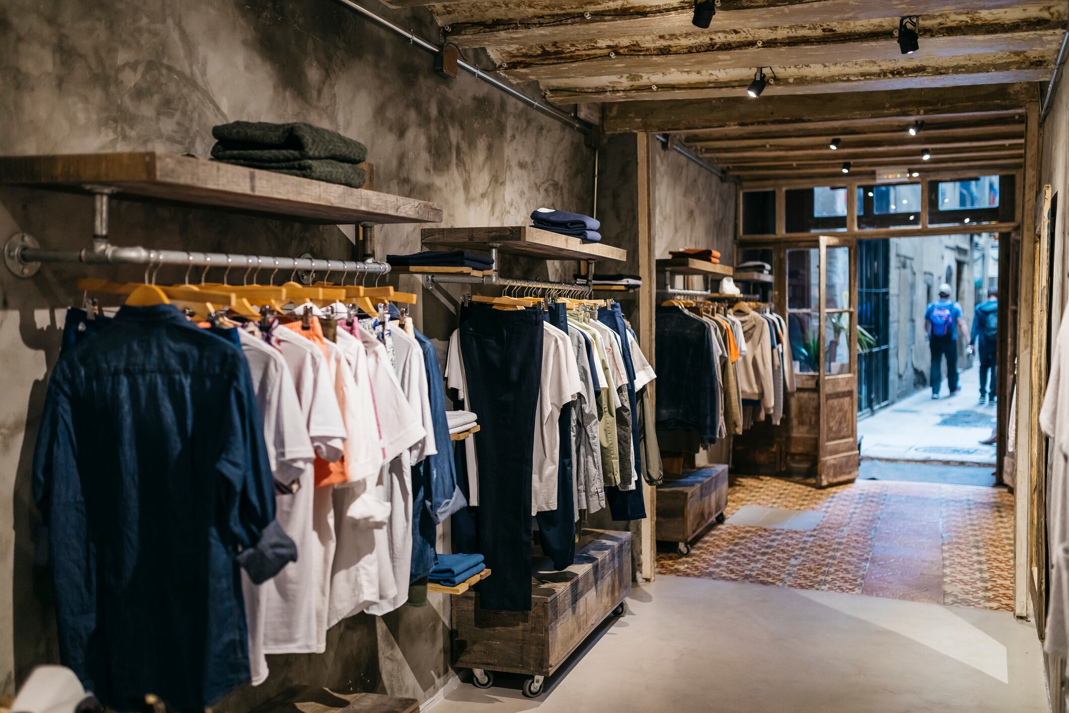 Interior of a modern menswear shop