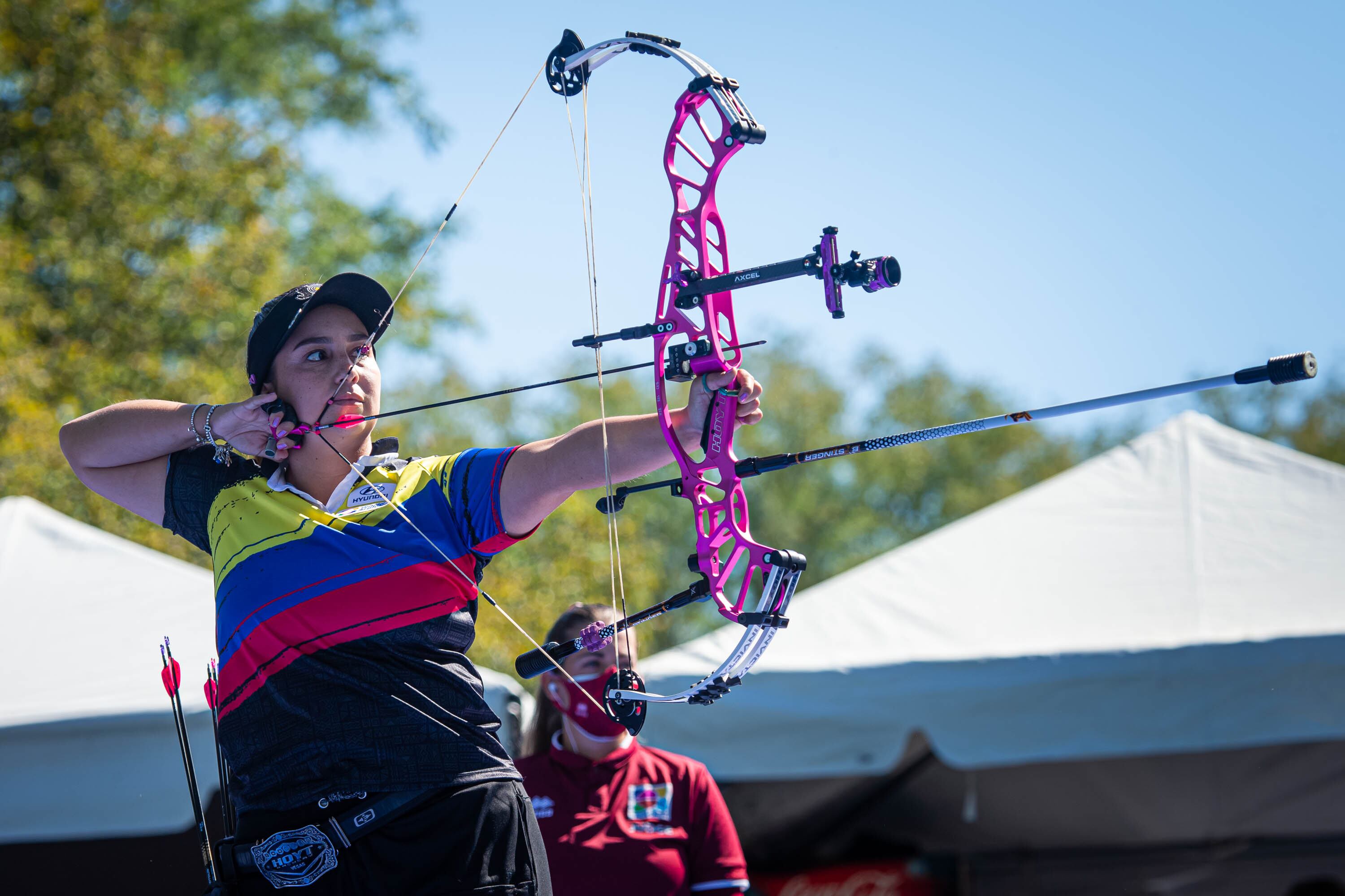 Sara López.  (Photo by Dean Alberga/Handout/World Archery Federation via Getty Images )