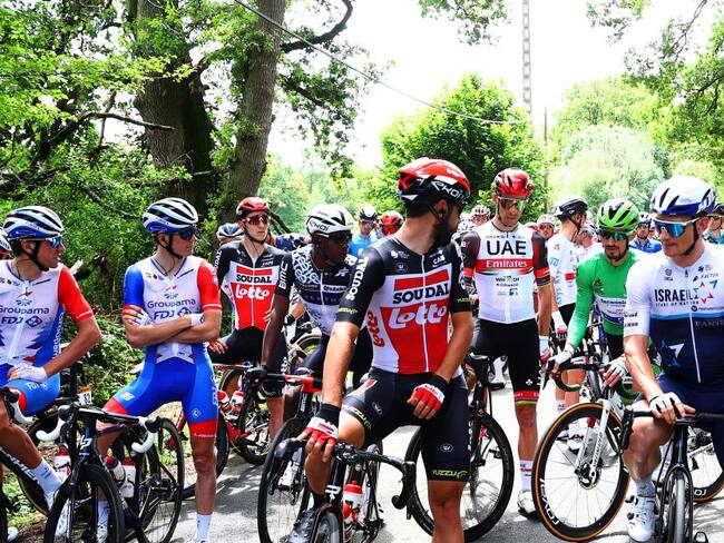 Protesta ciclistas en el Tour de Francia