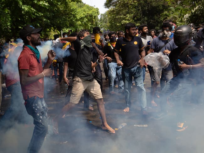 Protestas en Sri Lanka por falta de atención al aumento del narcotráfico en la isla. (Photo by Abhishek Chinnappa/Getty Images)