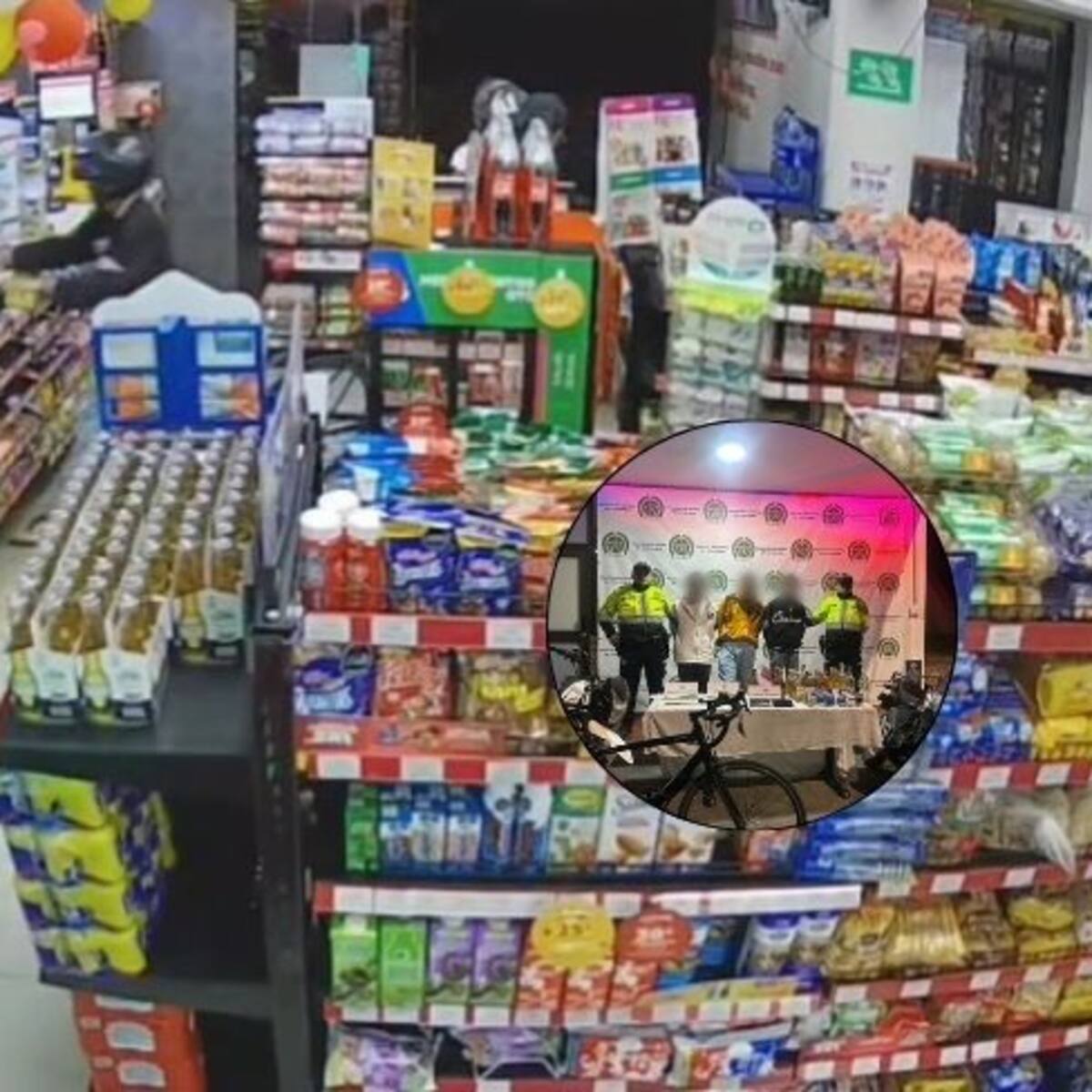 En Video: Tres hombres capturados al robar supermercado usando armas en exclusivo sector de Bogotá