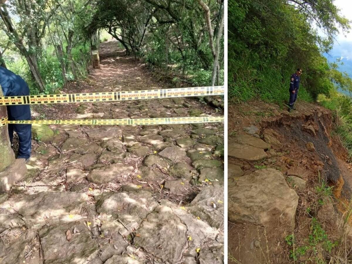 Por derrumbe cierran Camino Real Lengerke en Santander