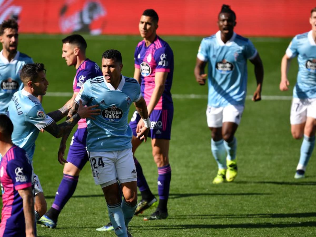 Un agónico gol de Jeison Murillo le dio el empate al Celta ante Valladolid
