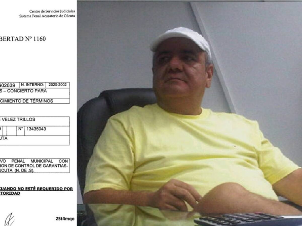 En libertad ex presidente del Cúcuta Deportivo Álvaro Vélez Trillos