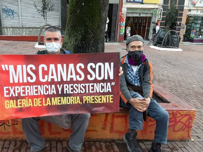 Adultos mayores salen a protestar al centro de Bogotá