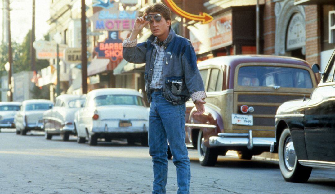 Michael J Fox en la cinta 'Volver al Futuro' de 1985