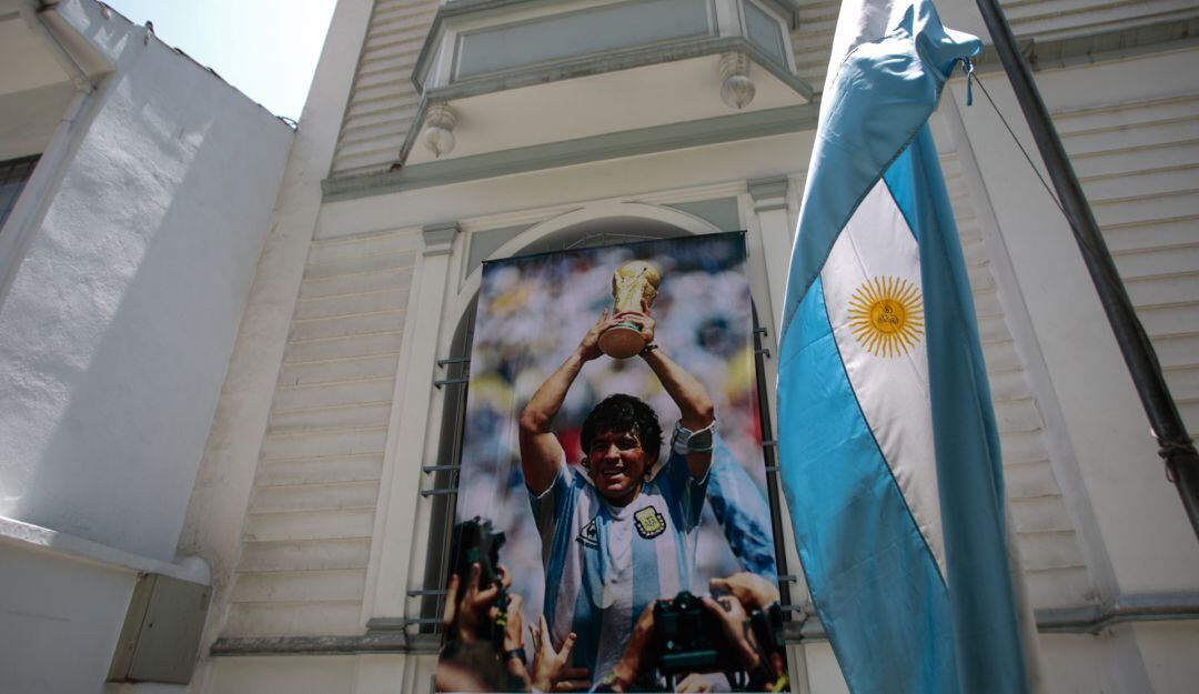 Póster de Diego Maradona.