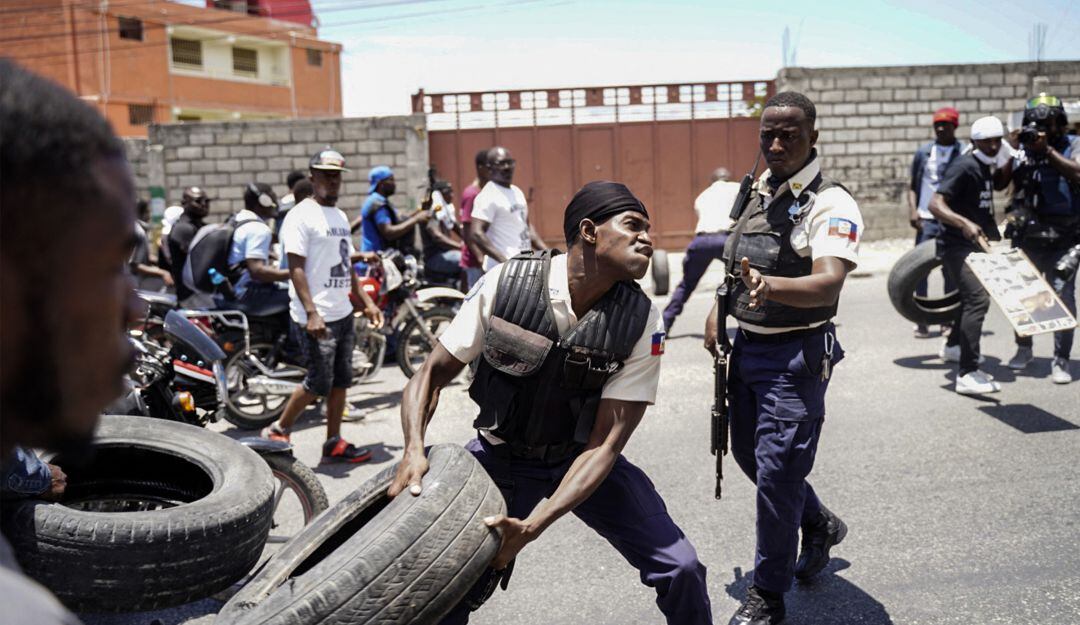 Bloqueos en Puerto Príncipe, Haití.