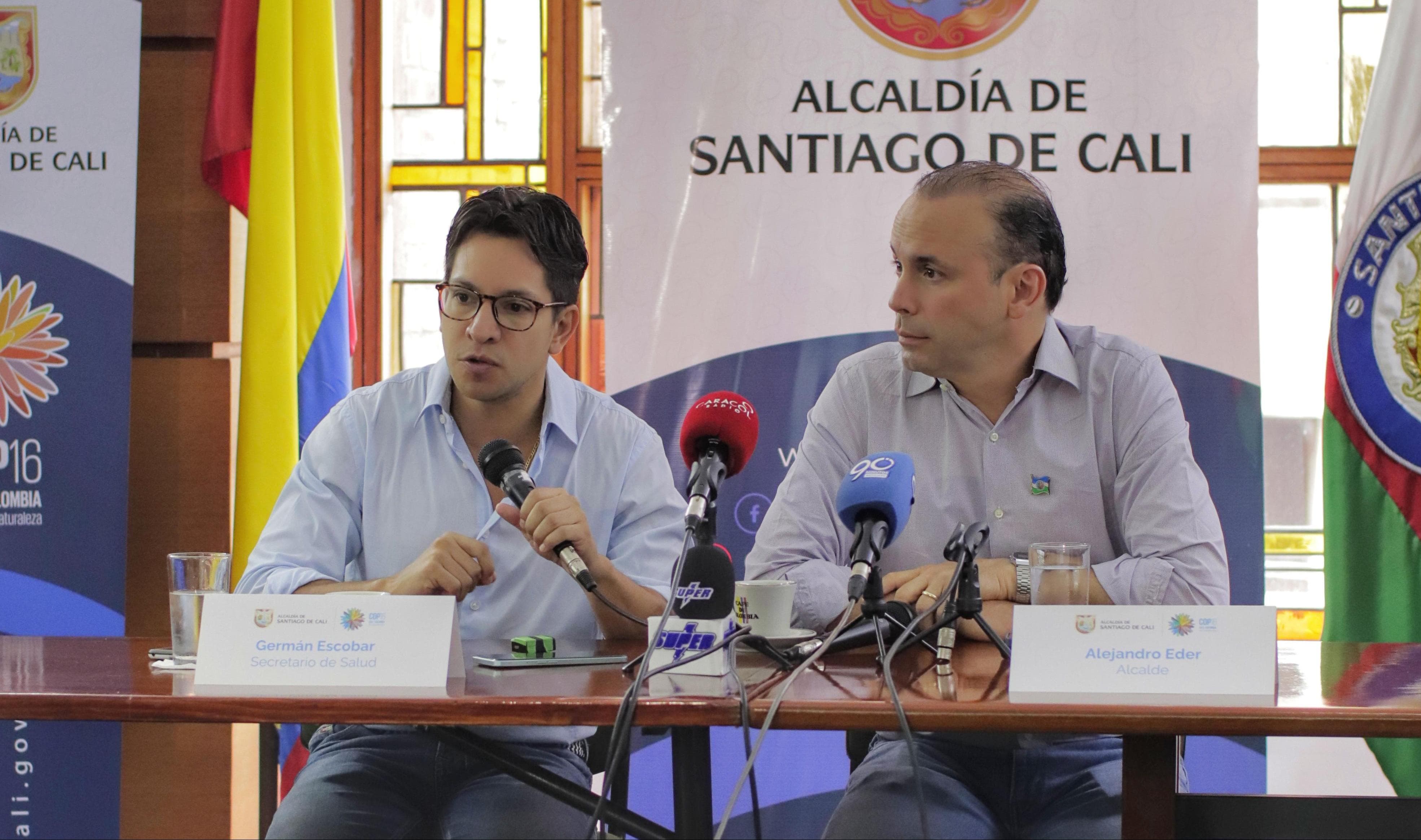 Secretario de Salud Germán Escobar y alcalde Alejandro Eder / Foto: Alcaldía de Cali