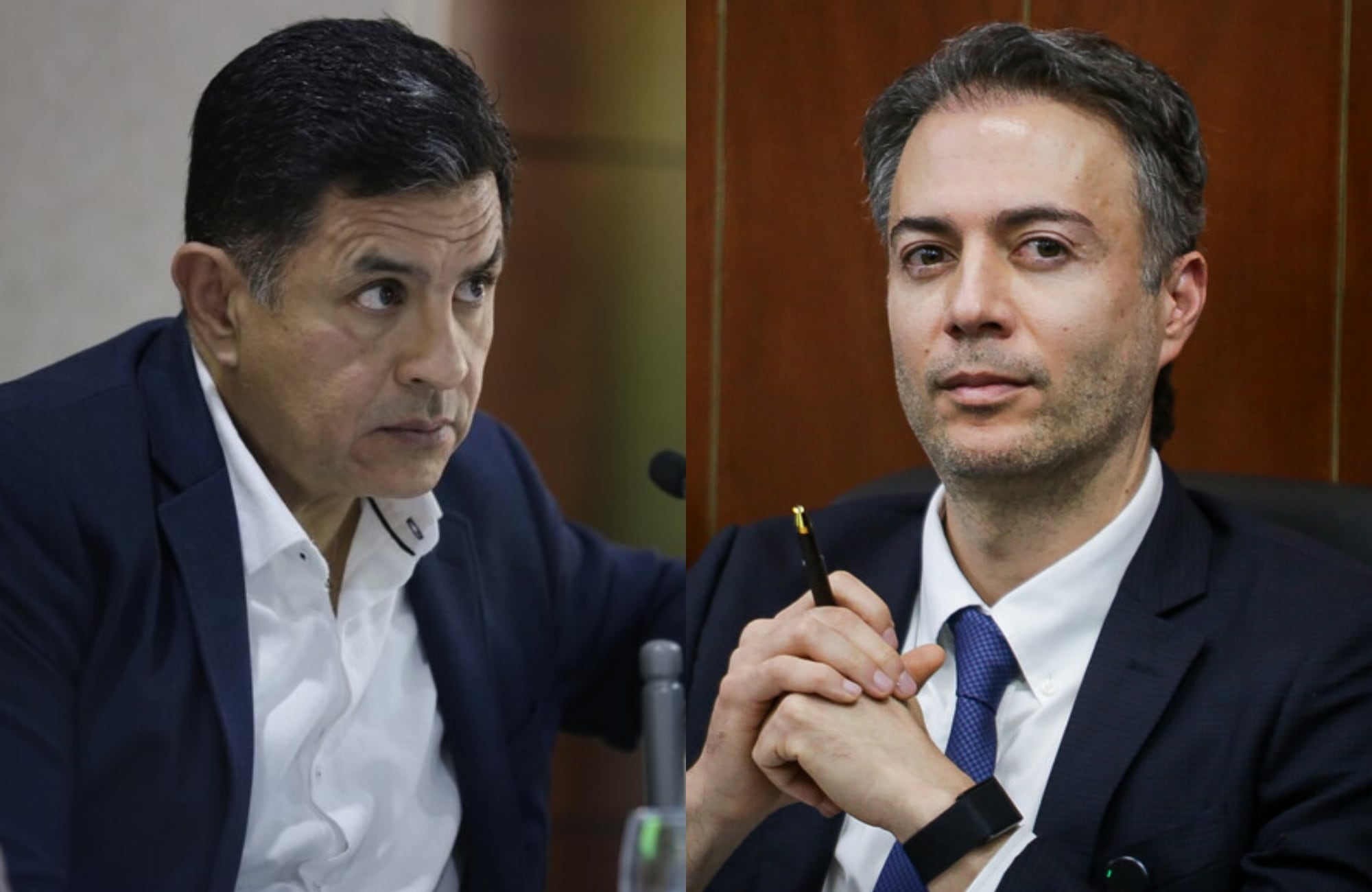 Jorge Iván Ospina y Daniel Quintero. Fotos: (Colprensa - Sergio Acero) / (Colprensa - Cristian Bayona).