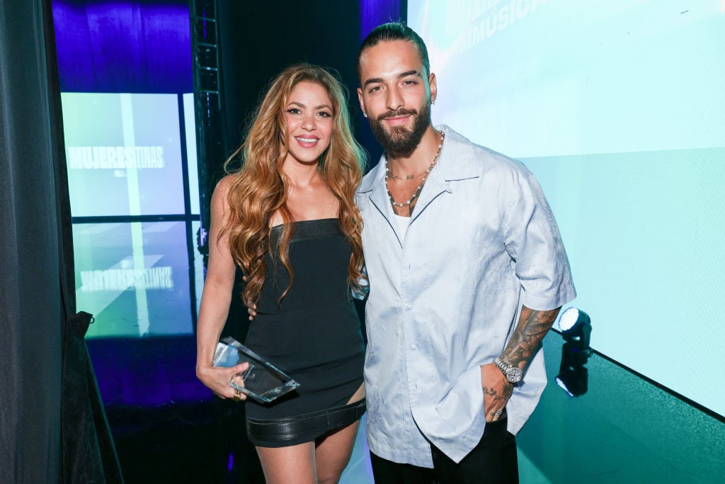 Shakira and Maluma at Billboard Latin Women In Music held at the Watsco Center on May 6, 2023 in Coral Gables, Florida. The show airs on Sunday, May 7, 2023 on Telemundo. (Photo by Christopher Polk/Billboard via Getty Images)