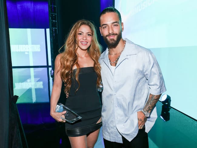 Shakira and Maluma at Billboard Latin Women In Music held at the Watsco Center on May 6, 2023 in Coral Gables, Florida. The show airs on Sunday, May 7, 2023 on Telemundo. (Photo by Christopher Polk/Billboard via Getty Images)