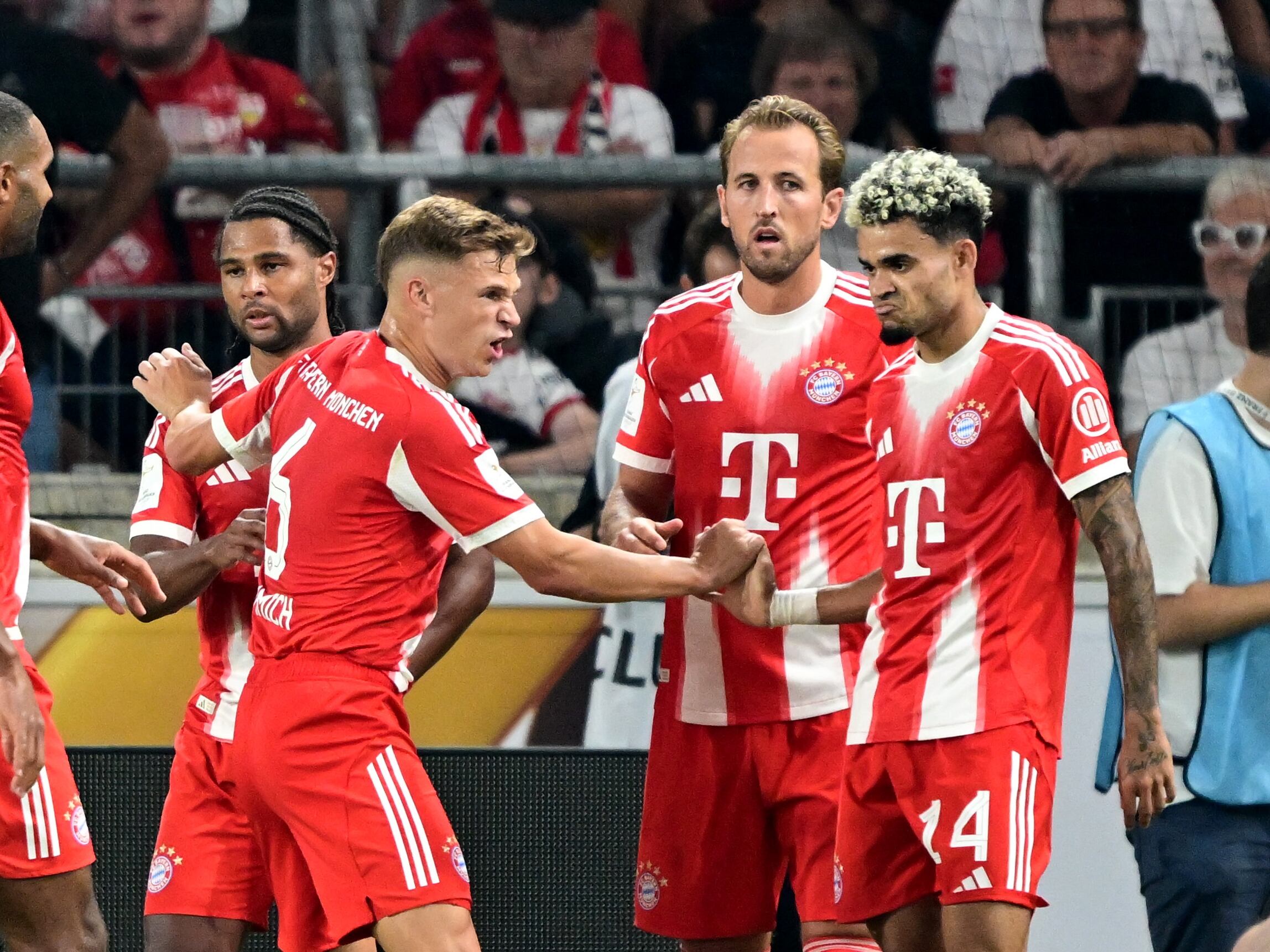 Luis Díaz, Jonathan Tah, Serge Gnabry, Joshua Kimmich y Harry Kane / Getty Images.