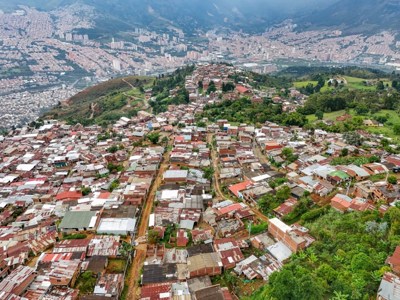 Granizal, asentamiento irregular en Bello. Foto: Alcaldía de Bello.