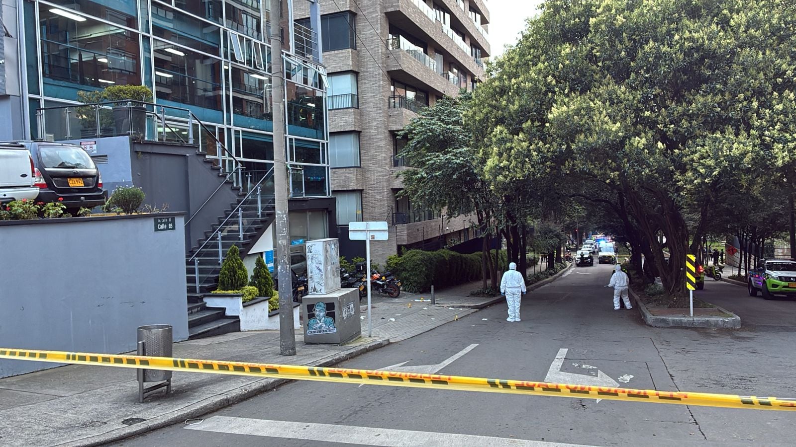 Tiroteo en el Bodytech Cabrera en Bogotá. Foto: Caracol Radio.