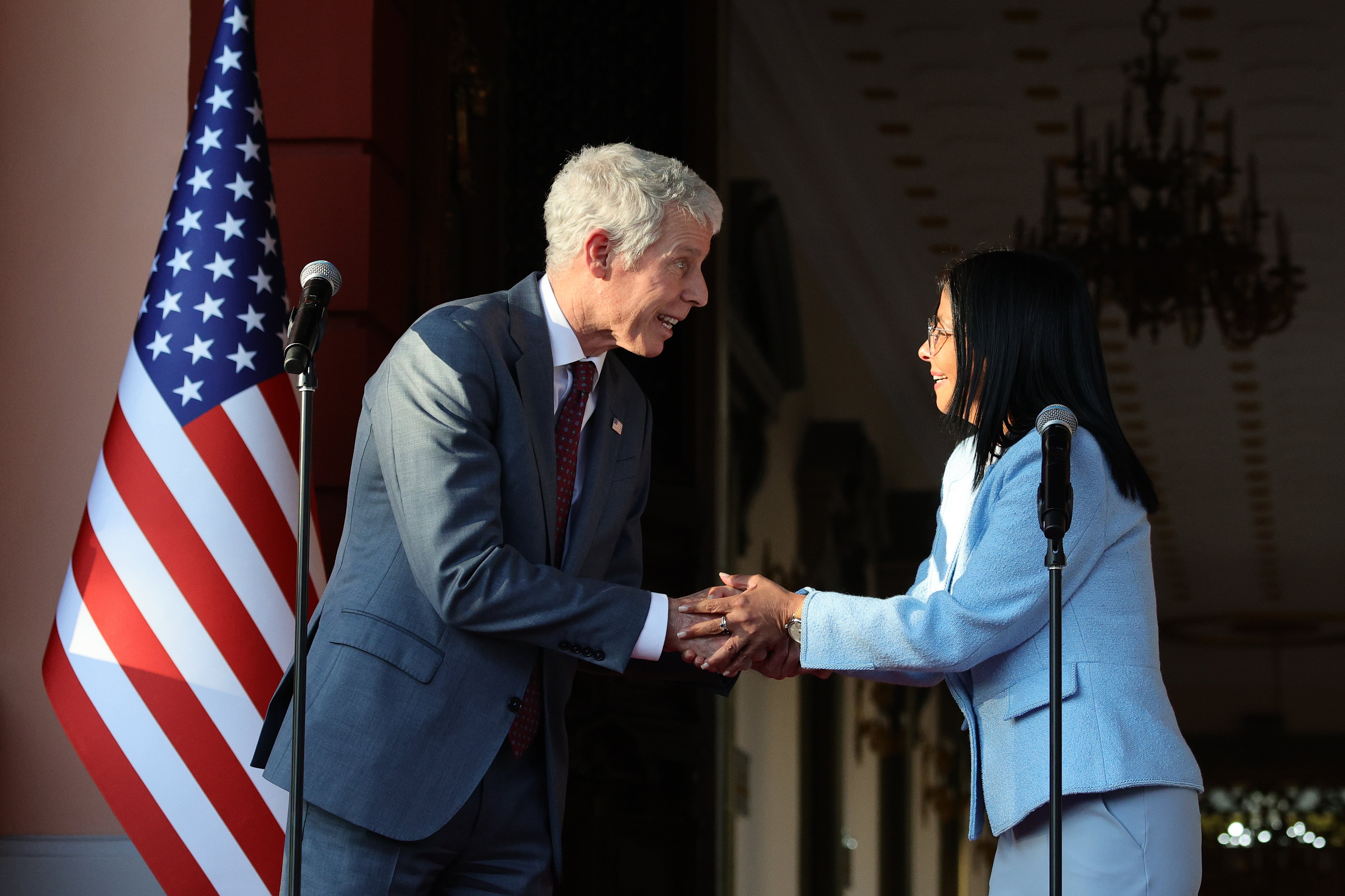 El secretario Wright es el funcionario de más alto nivel de la Administración Trump que ha visitado Caracas desde la intervención militar que resultó en la captura de Nicolás Maduro.
(Foto:    Jesus Vargas/Getty Images)