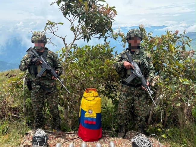 Explosivos incautados a las disidencias. Cortesía: Ejército Nacional.