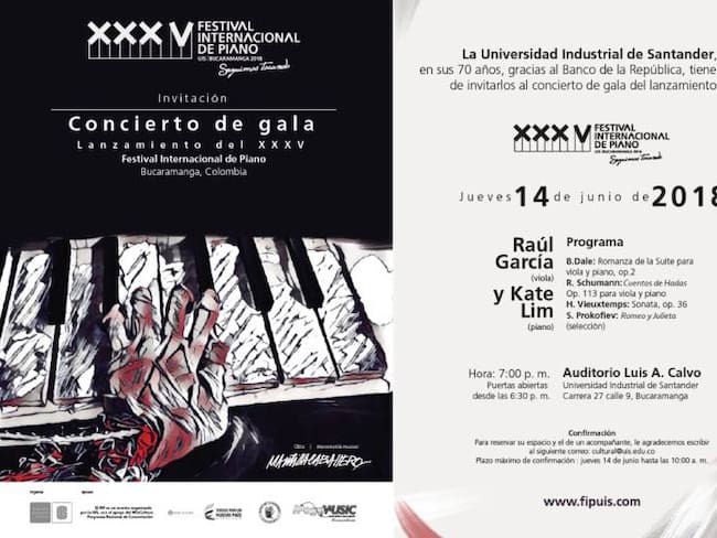 Concierto de gala presentará nueva edición del Festival de Piano de la UIS