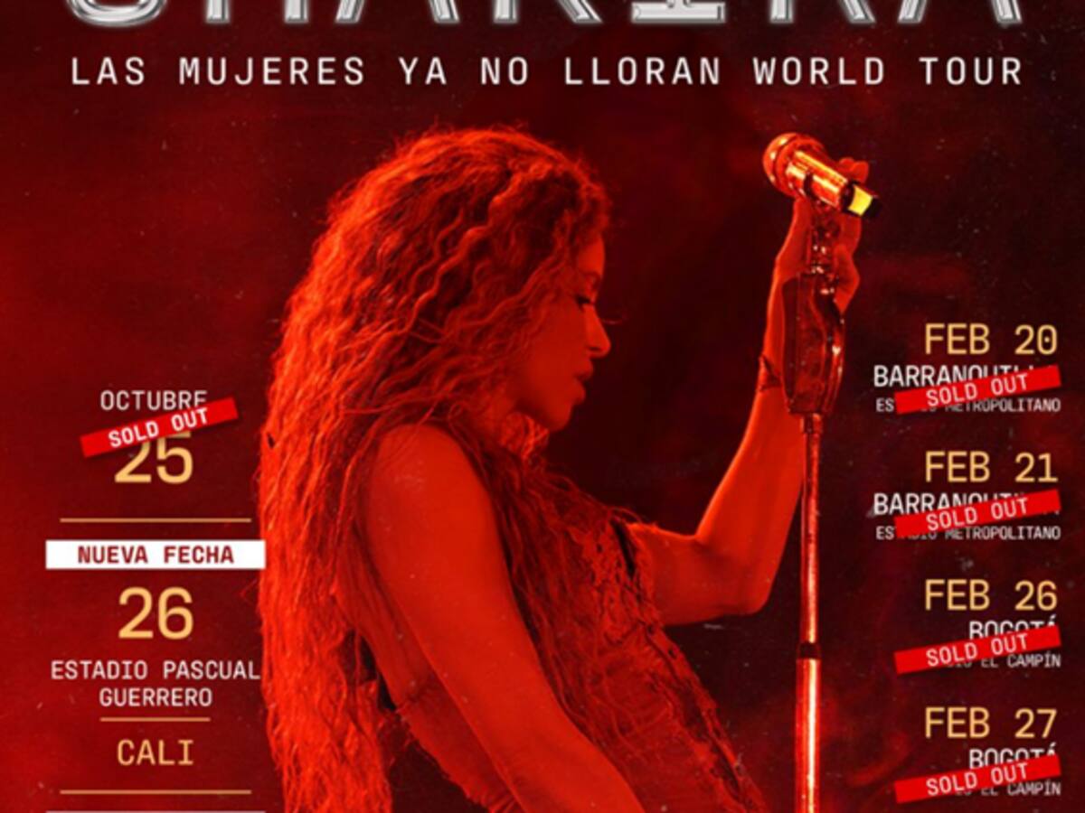 Shakira anuncia Segunda Fecha en el Pascual Guerrero de Cali