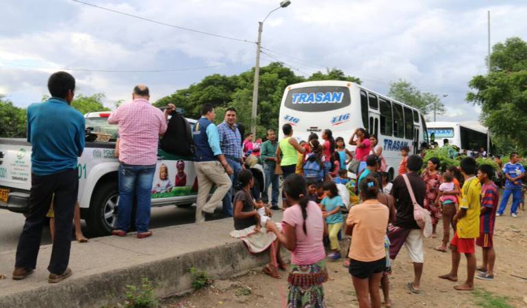 Comunidad indígena venezolana en la frontera colombiana. 