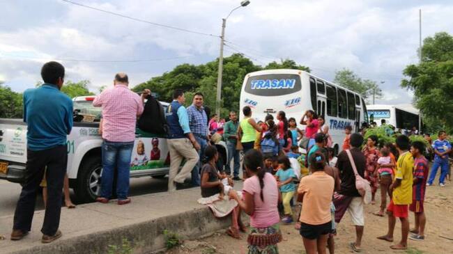 Comunidad indígena venezolana en la frontera colombiana.