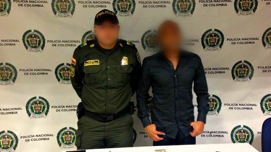Captura  al exfutbolista Diego León Osorio. Foto: Policía Antioquia