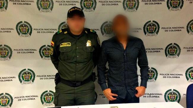 Captura al exfutbolista Diego León Osorio. Foto: Policía Antioquia