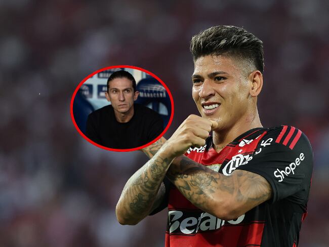 Jorge Carrascal festeja su primer gol con la camiseta del Flamengo / Getty Images.