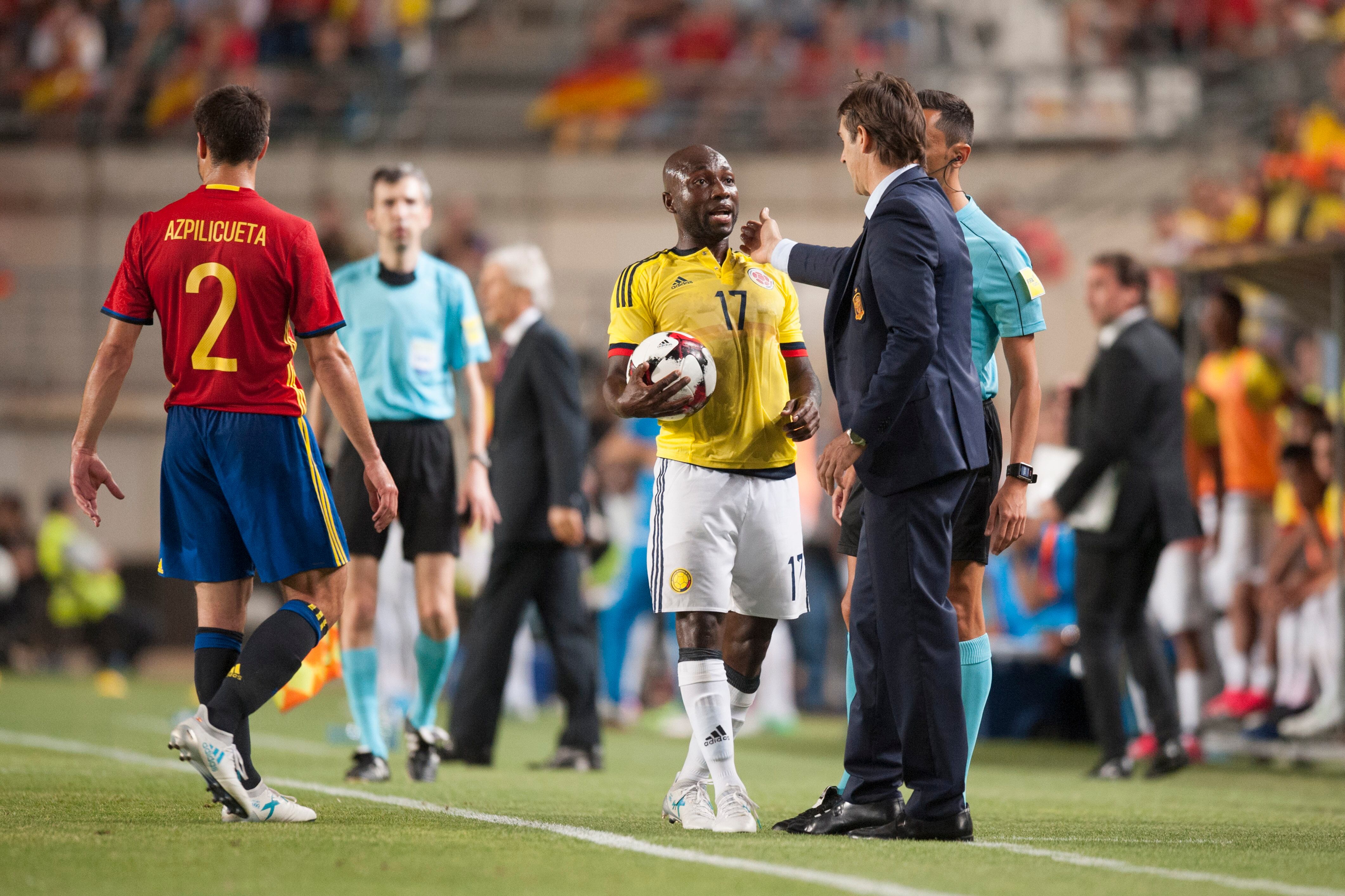 Duelo amistoso entre Colombia y España en 2017. (Photo by Jose Breton/NurPhoto via Getty Images)