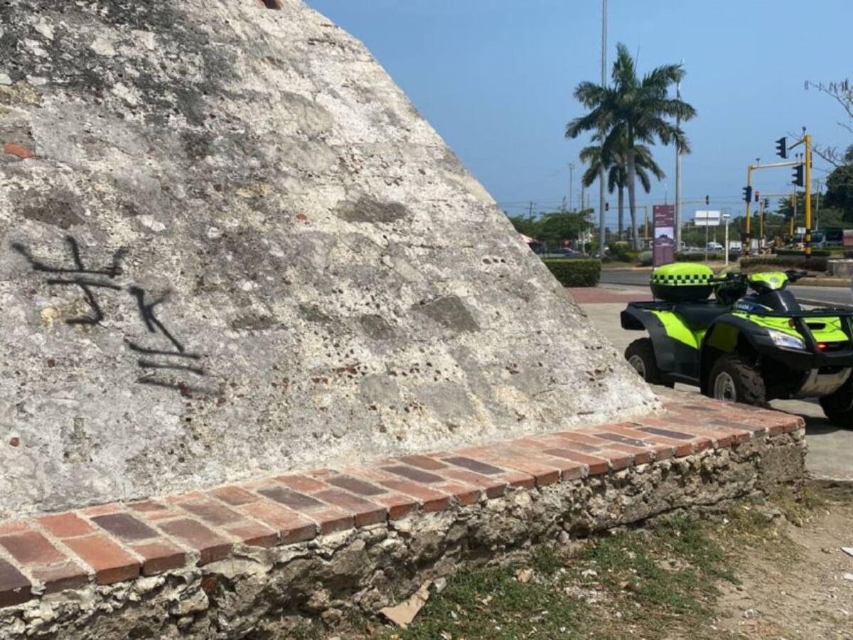 Dos capturados por pintar letras con un espray en el Castillo de San Felipe