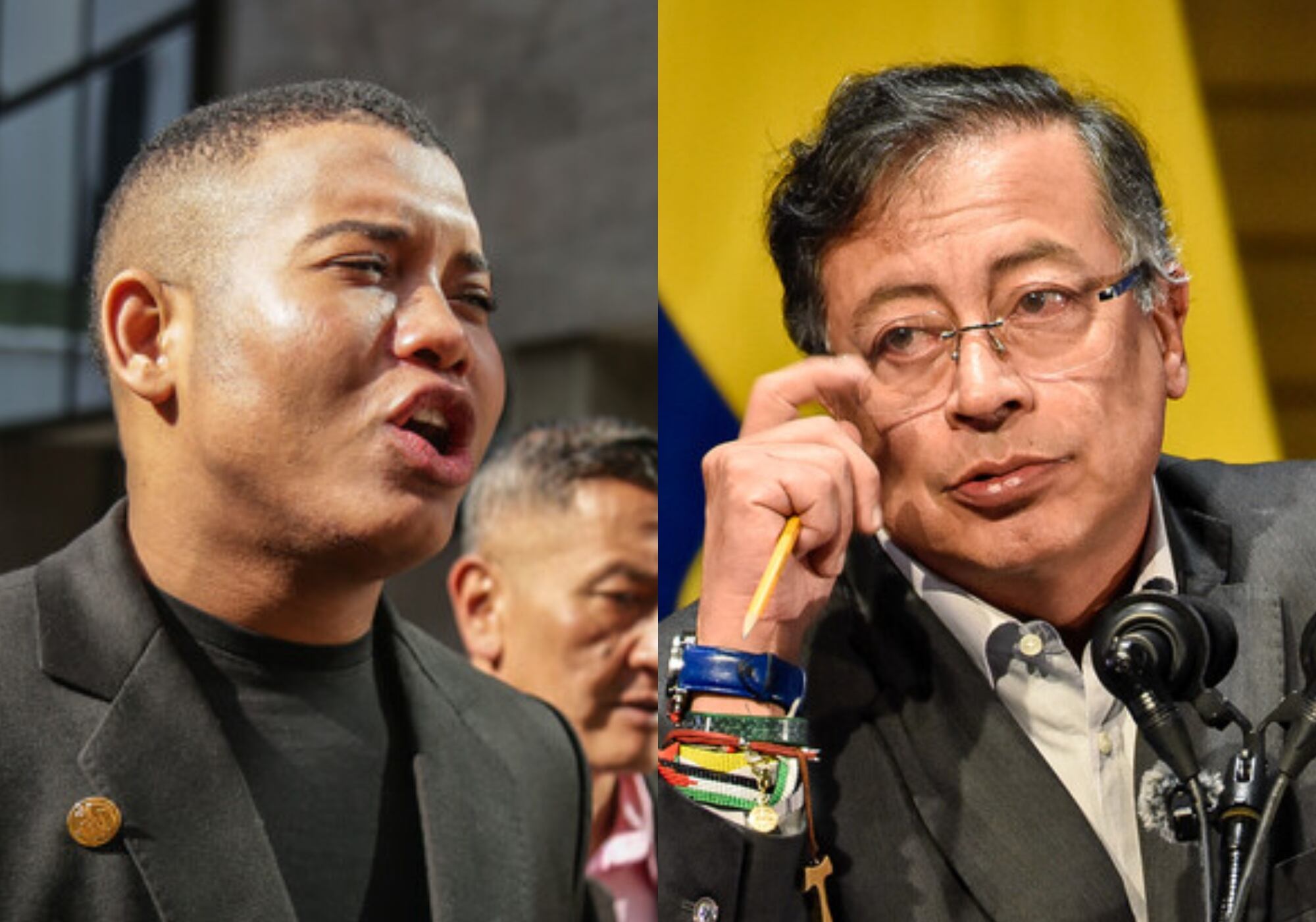 Miguel Polo Polo y Gustavo Petro. Fotos: (Colprensa - Catalina Olaya) / (Colprensa - Cristian Bayona)