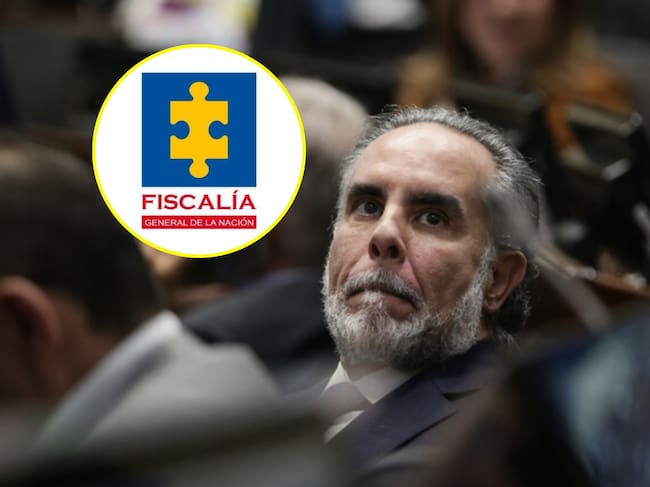 Logo de la Fiscalía y Armando Benedetti. Fotos: X @FiscaliaCol / (Colprensa - Catalina Olaya )