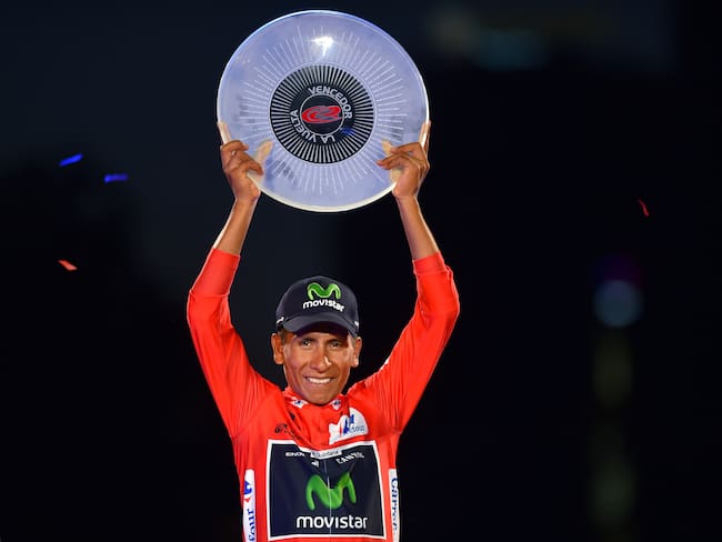 Nairo Quintana celebra su título de la Vuelta a España en el 2016. (Photo by Tim de Waele/Tim De Waele/Corbis via Getty Images)
