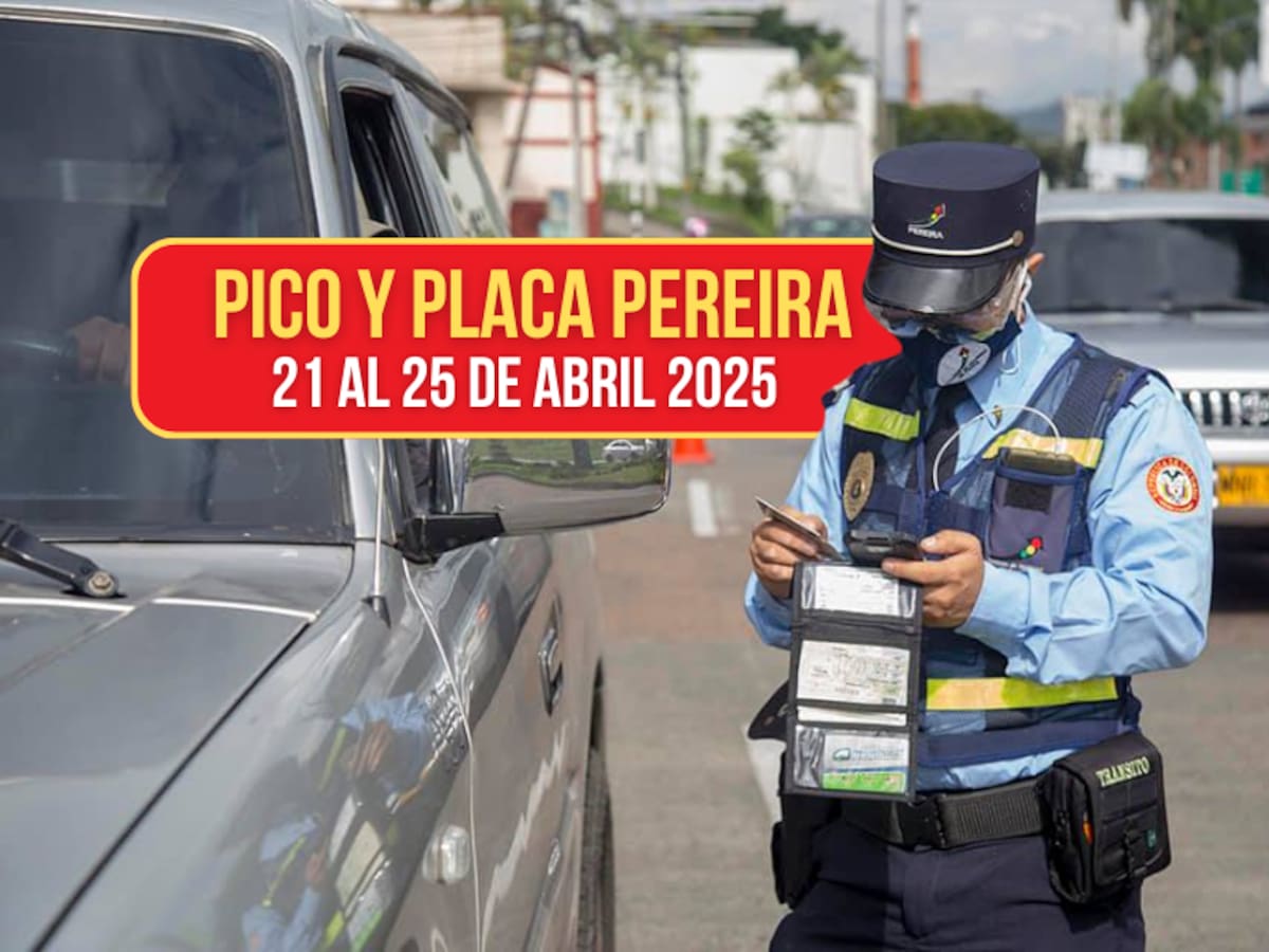 ¡Agéndese! Pico y placa en Pereira del 21 al 25 de abril de 2025: Zonas que cubre la restricción