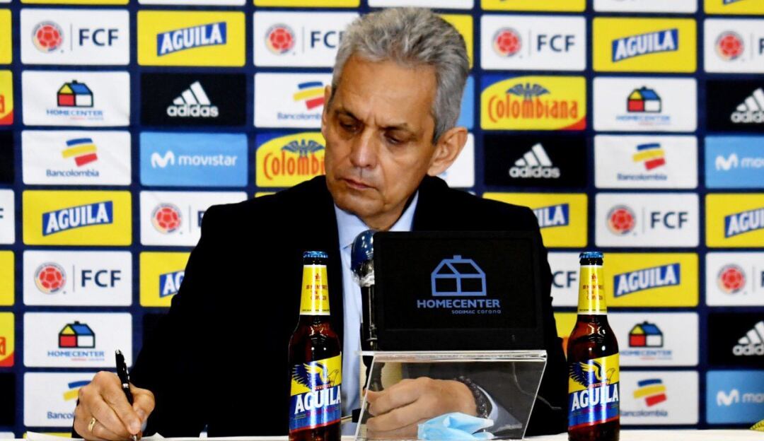 Reinaldo Rueda en su primera rueda de prensa como técnico de la Selección Colombia.
