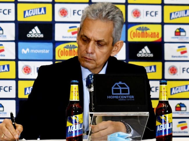 Reinaldo Rueda en su primera rueda de prensa como técnico de la Selección Colombia.
