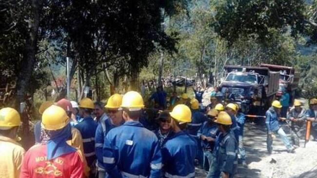 Trabajadores del proceso de reconstrucción de Gramalote.